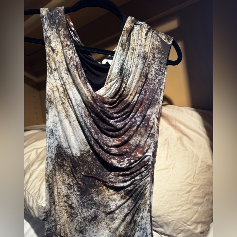 Helmut Lang Body Fitting Cowl Neck Midi Dress M - Picture 2 of 5